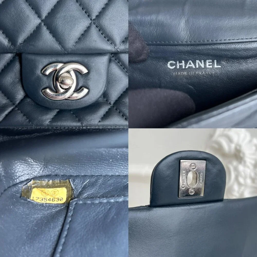 Authentic Chanel Dark Gray Lambskin Crossbody Bag Purse B0910 trdst2016-010526 - Picture 16 of 16